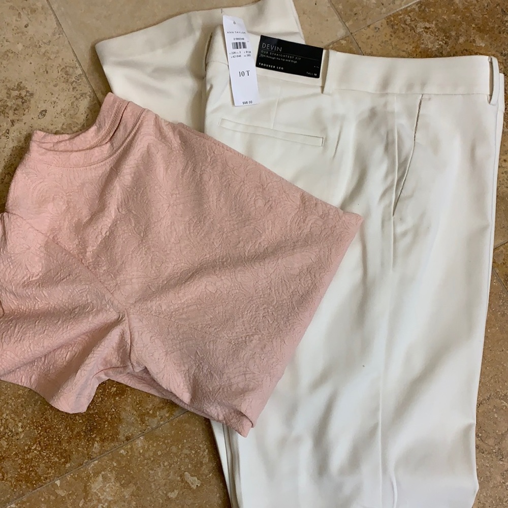 Ann Taylor Trousers. Off-white, NWT.